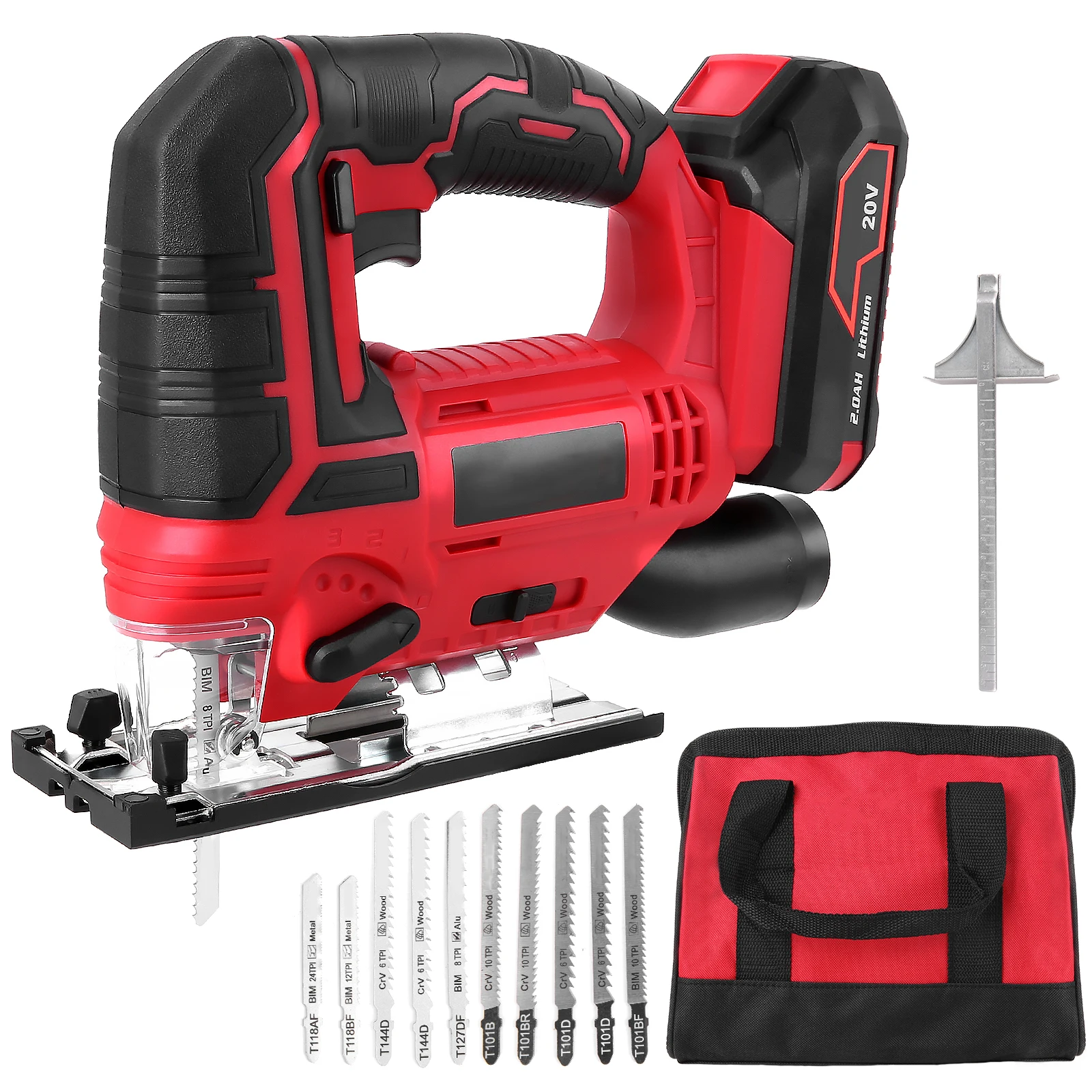 

Multi-Function Jigsaw 20V Cordless Jigsaw Kit 220-240V EU Plug Woodworking Power Tool