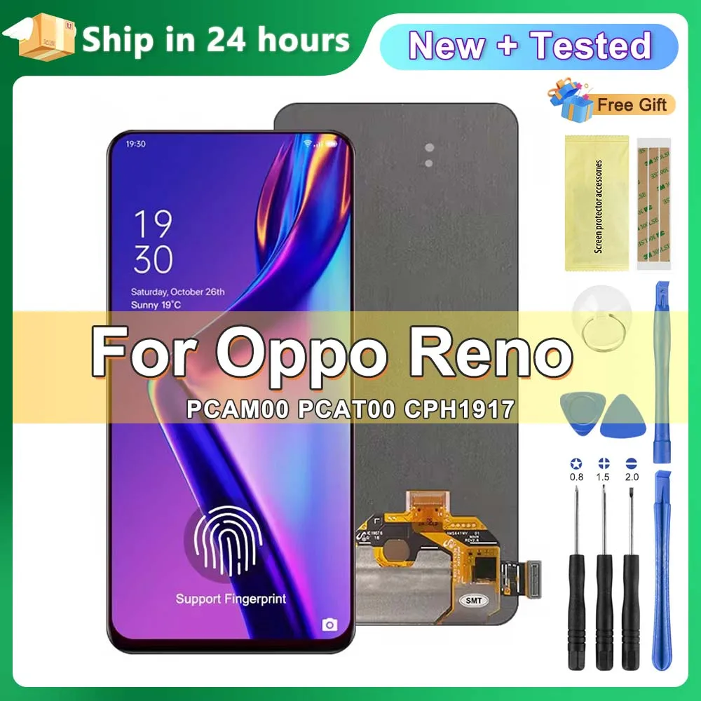 6.4\'\' Display for Oppo Reno PCAM00 PCAT00 CPH1917 Lcd Display Touch Screen Digitizer Assembly with Frame for Oppo Reno