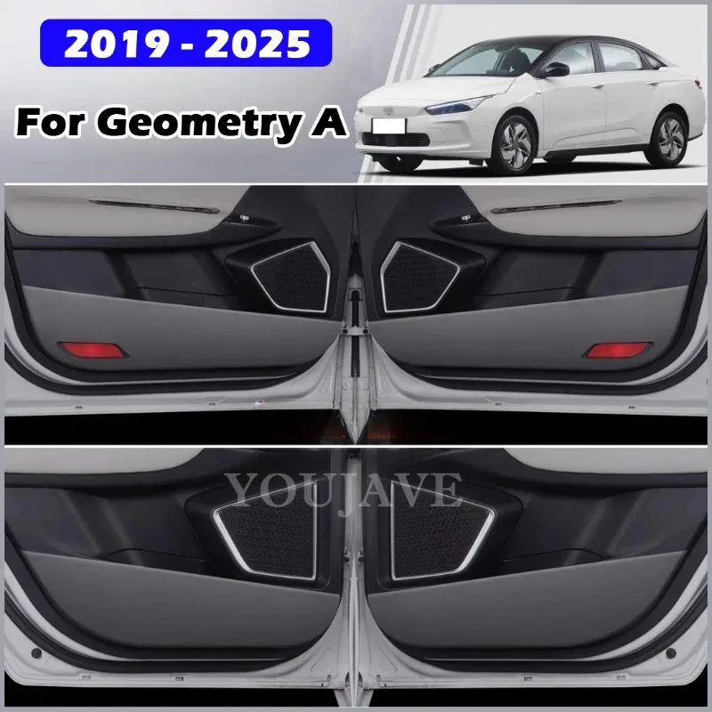 For Geely Geometry A 2019-2025 Door Protect Sticker Anti-kick Pad Lychee Grain Leather Car Door Protect Edge Interior Accessorie