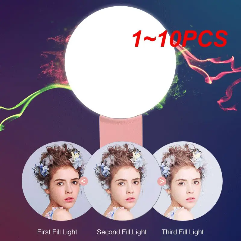 

1~10PCS Mini Q Selfie Ring Light LED Flash Phone Lens Light USB Rechargeable Clip Mobile Phone Fill Lamp Women Selfie Lights