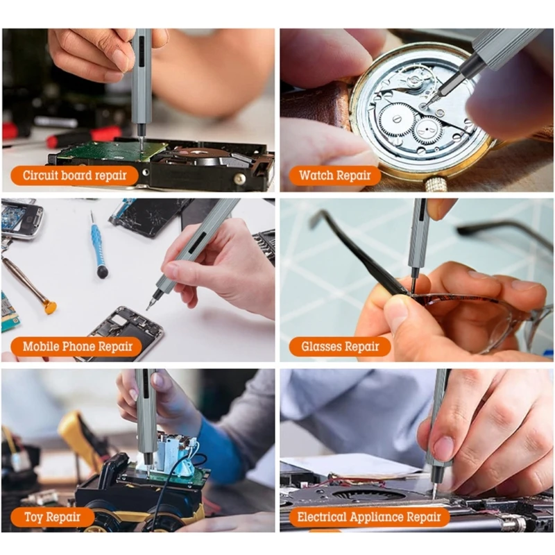 حزمة من 48 من مفك البراغي الكهربائي اللاسلكي مجموعة مفك البراغي الكهربائي متعدد الأغراض ل DIY والاستخدام المهني M4YD