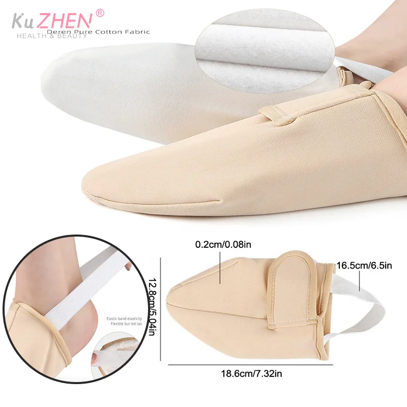 Paquete de aceite de ricino reutilizable de algodón caqui, almohadillas de compresión de aceite de ricino para pies, almohadilla ajustable, ayuda para autocondicionamiento, cuidado de los músculos, 1 Uds.