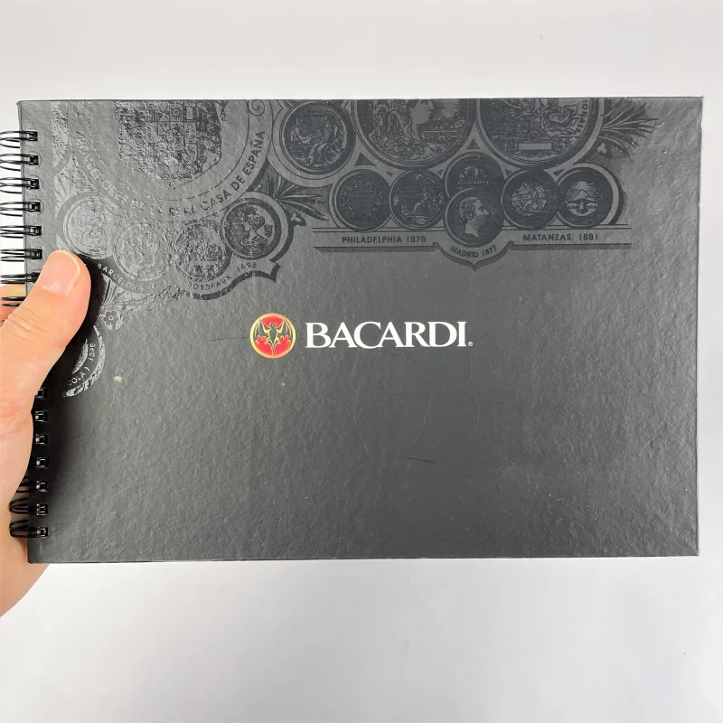 50 0.Zhang.Custom.32 pages 16.6*24.4cm hard cover wiro-o binding branding product brochure printing with cd insert slot printing