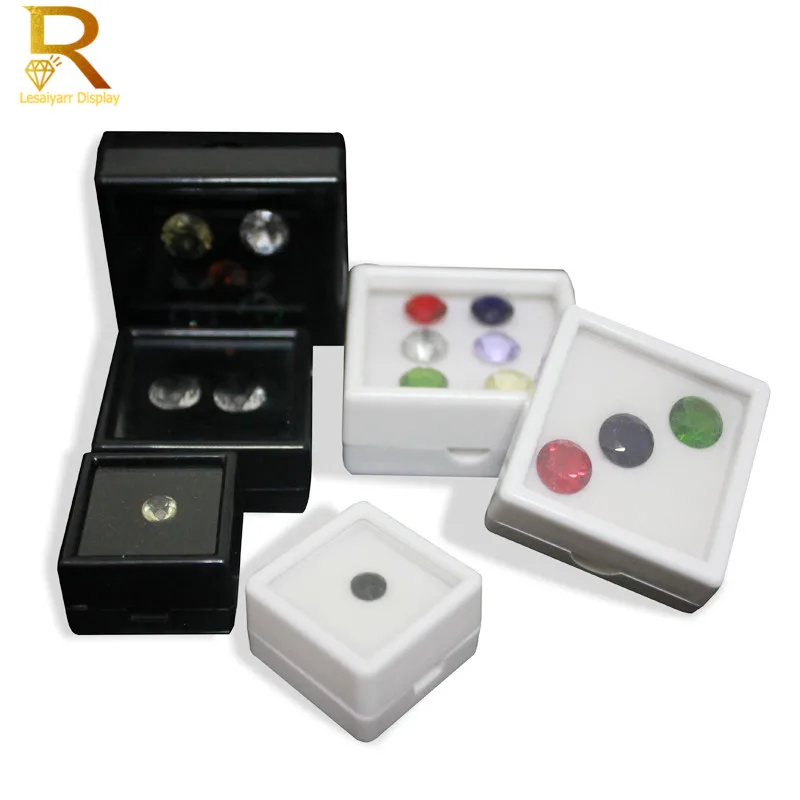 

Wholesale Square Loose Diamond Display Package Box Plastic Memory Sponge Gem Stone Beads Pendant Organizer Holder Showcase