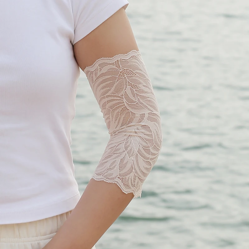 

1 пара женских кружевных рукавов до локтя, тонкий чехол, татуировка, шрам, украшение, высокая устойчивость, средней длины, сладкие искусственные рукава, танцы, йога