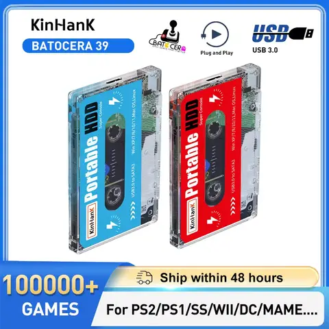 KINHANK Super Console X Gaming HDD Batocera 35 100000 Retro Games for PS3/PS2/WII/WIIU/SS/DC/MAME Retro Game Console for Pc