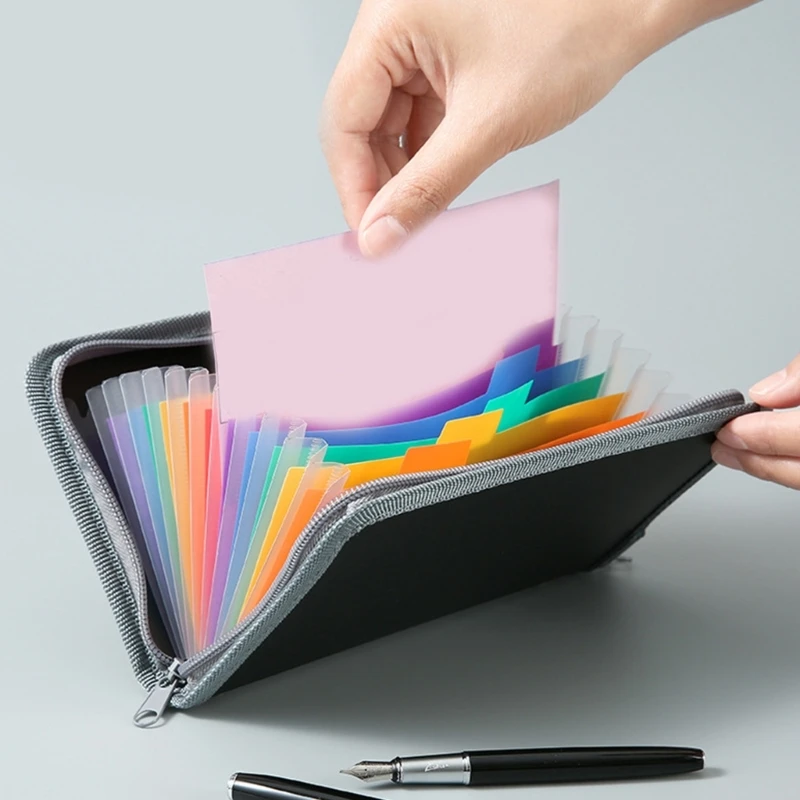 13 Pocket Receipt Organiser Small Accordion Folder for Card, Check, Receipts