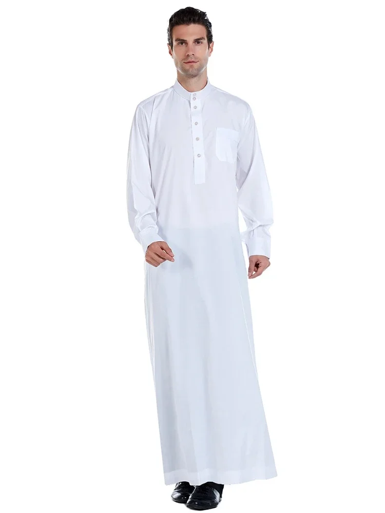 

Muslim Men Jubba Thobe Islamic Clothing Ramadan Mens Abaya dress Long Robe Saudi Wear Musulman Caftan Jubah Dubai Arab Dressing