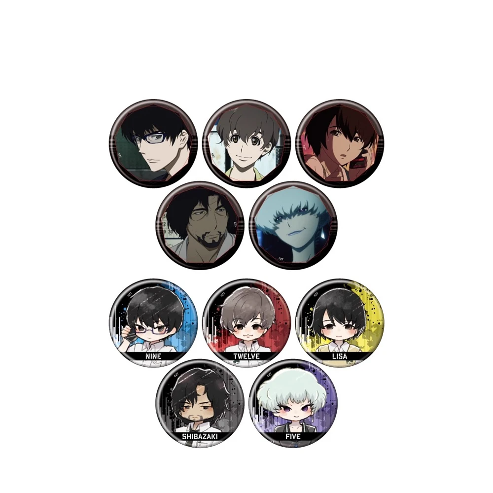 

58 мм аниме террор в резонансе NINE TWELVE Mishima Risa SHIBAZAKI косплей значок булавка SPTE жесть брошь ﻿ Опора Gilf