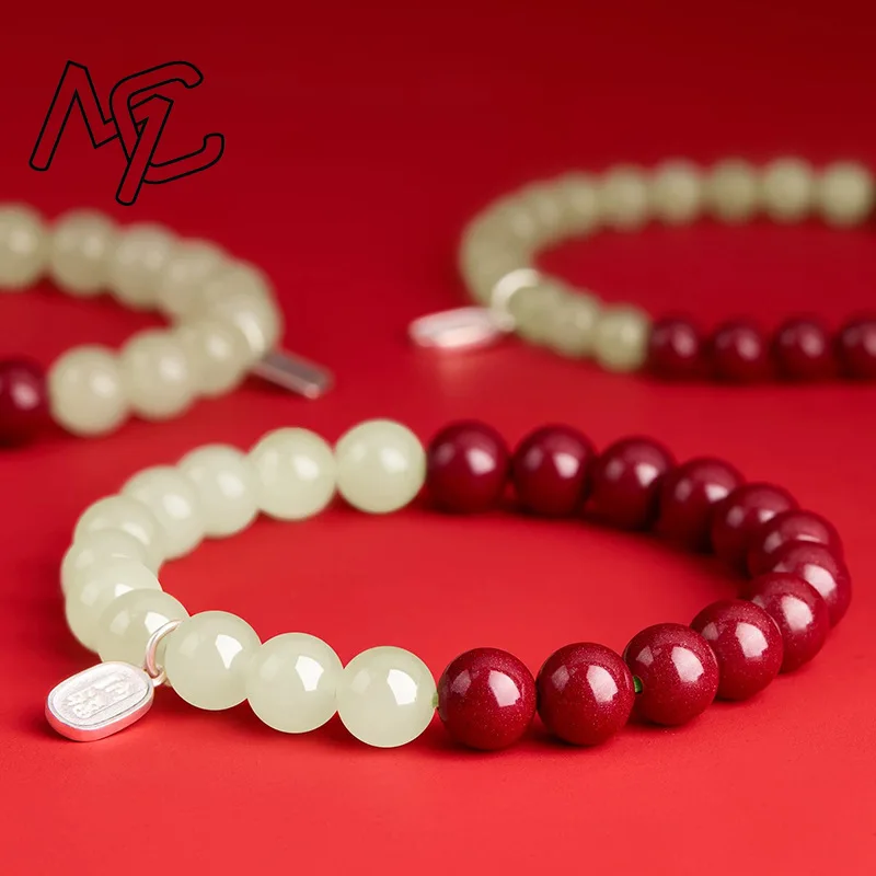 

Роскошные красные бусины из киновари, 8 мм, браслет «сделай сам», браслет с драгоценными камнями, настоящие ювелирные изделия, женские аксессуары, энергетические исцеляющие подарки, модные