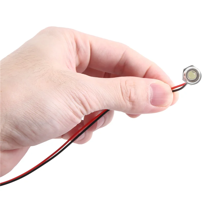 2 個 8LED 5 ミリメートルヘッドライト RC 交換用 LED ライト 1/10 モデルドリフトカー車両用、白赤と黄色-POS