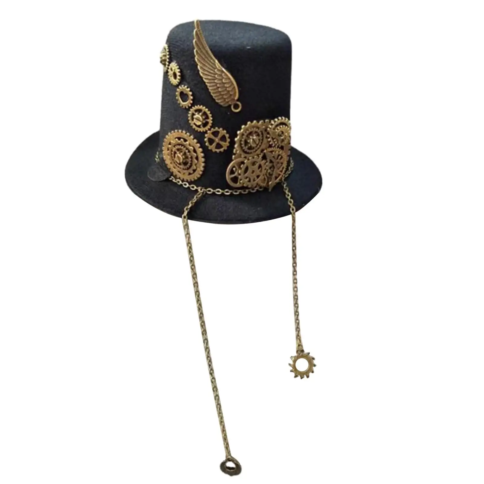 Steampunk Mini Top Hat fermaglio per capelli ingranaggi in metallo e accessori per costumi a catena per Festival di danza forniture per feste di Cocktail di Halloween