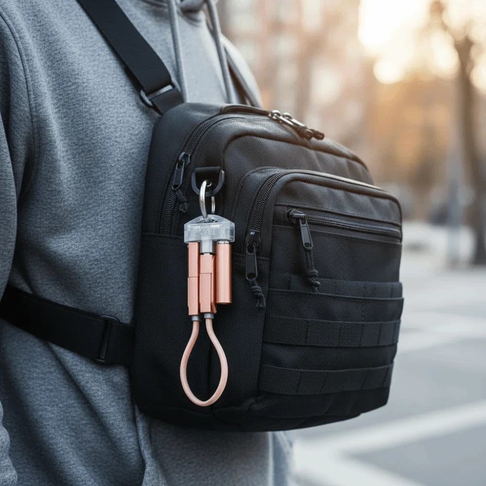 4 in 1 240W Keychain 240W Type C PD Fast Charging Cable with Portable Cord Fast Charging Portable Fast Charging Cable Laptop