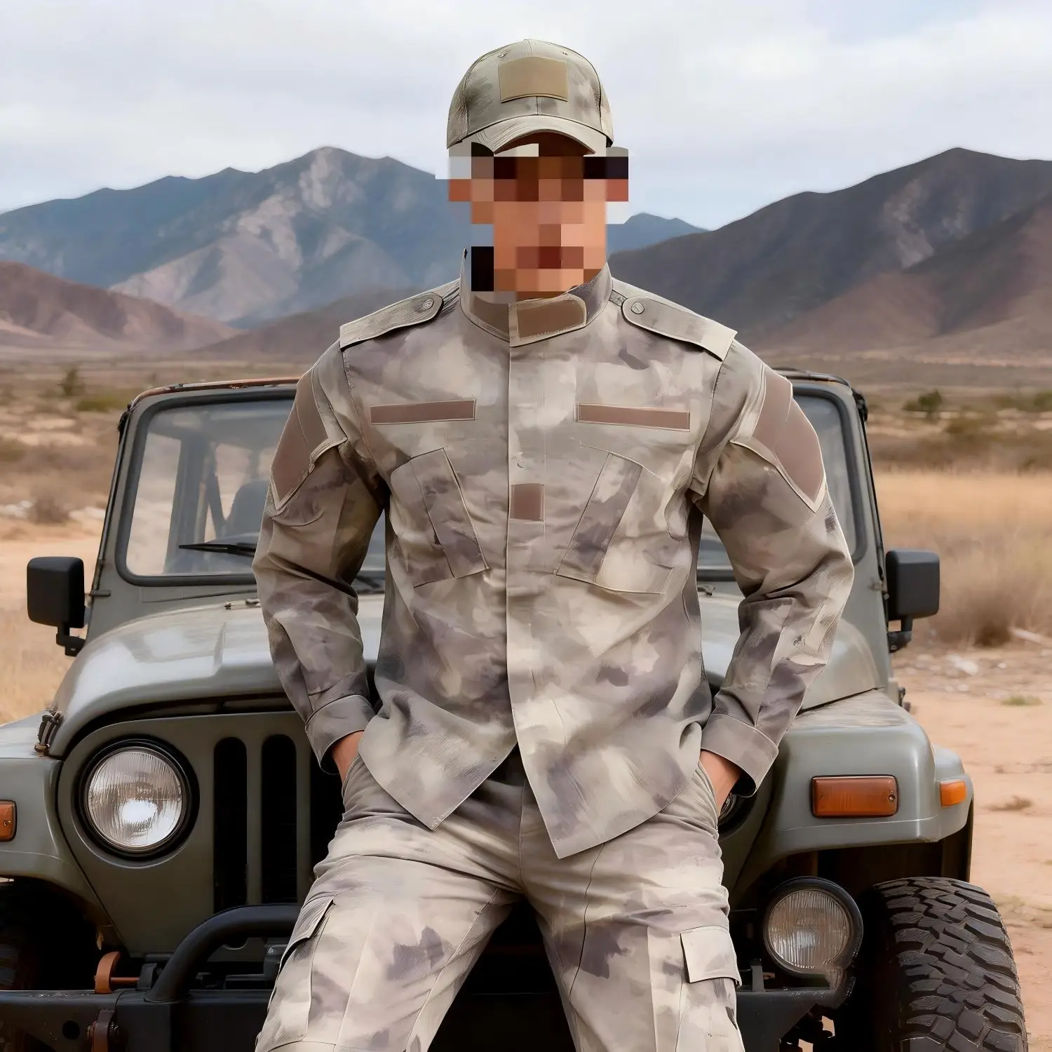 Military Camouflage Suit, Ruins Suit, Men's Field Training Tactical Suit, Genuine Outdoor wear-resistant workwear, teaching offi