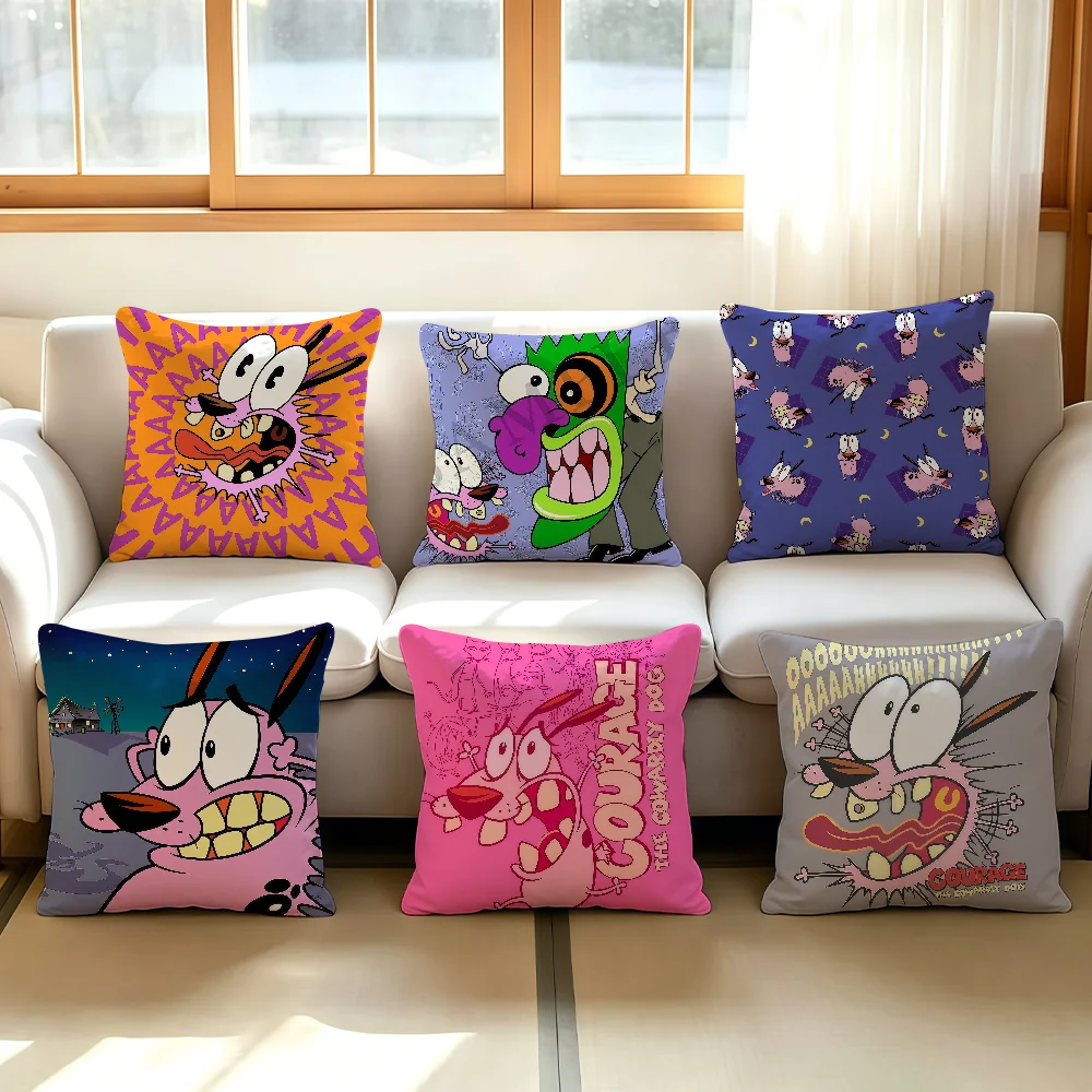 C-COURAGE The Cowardly Dog cushion cover Comfortable Decorative For Bedroom Living room Dormitory Picnic and Holiday Decoration