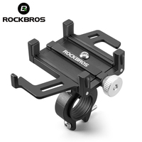 ROCKBROS Universal Bicycle Phone Holder Aluminum Alloy Shockproof Motorcycle Cycling Bike Mobile Phone Stand Bracket GPS Clip
