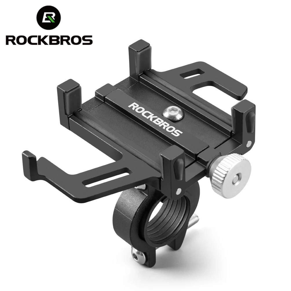 ROCKBROS Bicycle Phone Holder Bike Stand Aluminum Alloy Shockproof Motorcycle Handlebar Mobile Phone Stand Mtb Phone Holder Bike