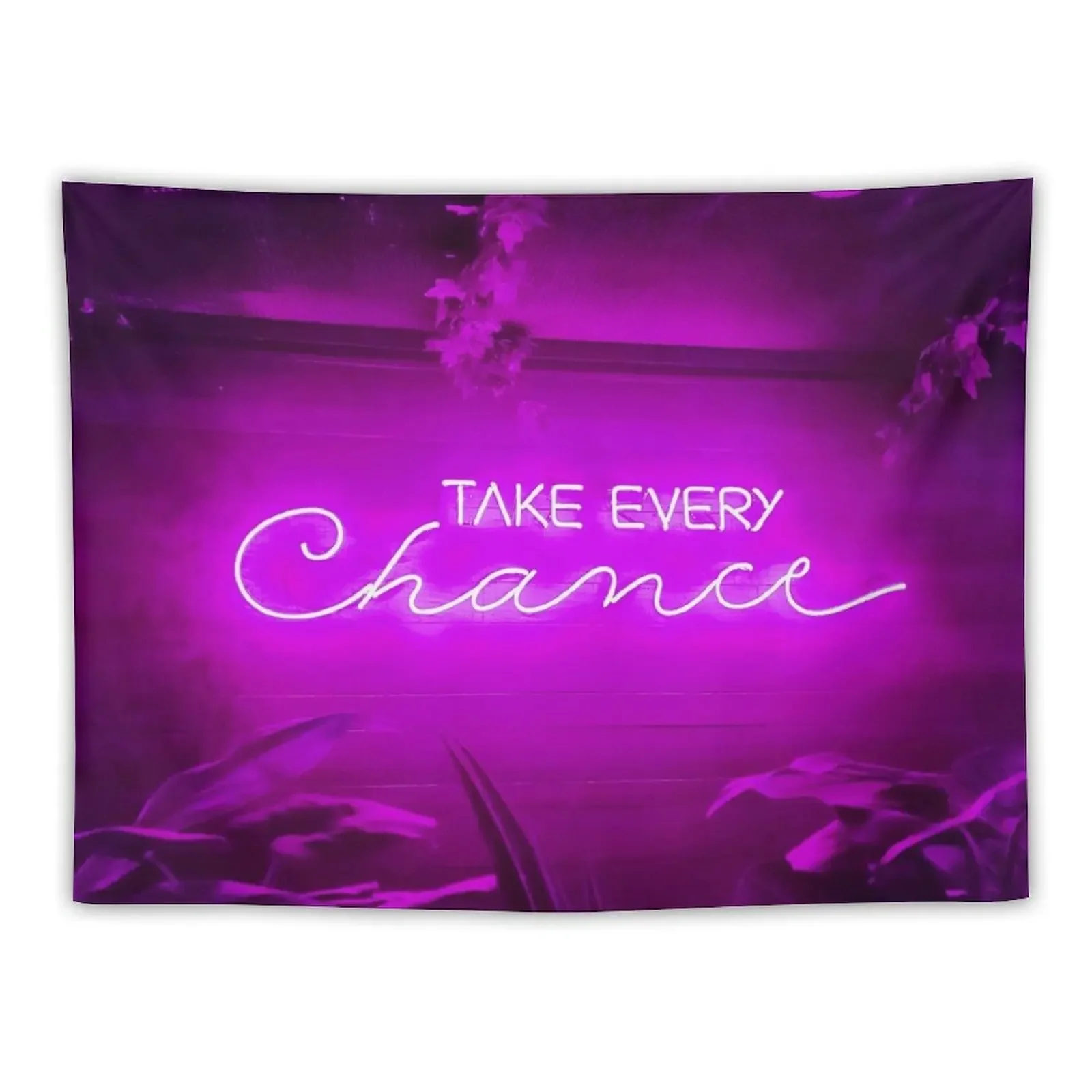 

Take Every Chance Neon Sign Purple Tapestry Decor For Room Decorative Wall Murals Tapestry