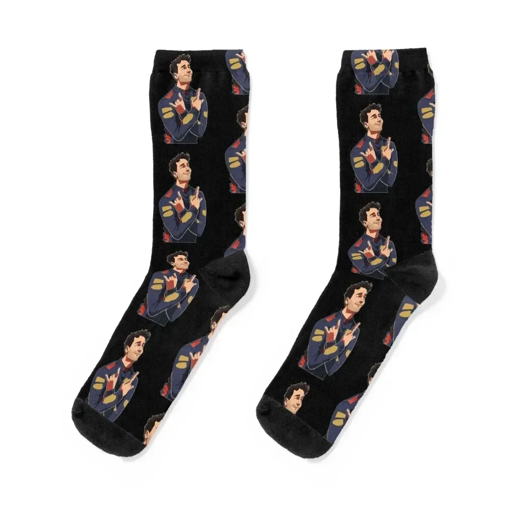 

Ricciardo Motorsport Fan Art Socks New year's with print Christmas professional running Socks Women Men's