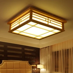 Chinese Style Wood Ceiling Light Living Room Decoration LED Lamp Japanese Style Tatami Dining Room Lighting Wooden Led Lights