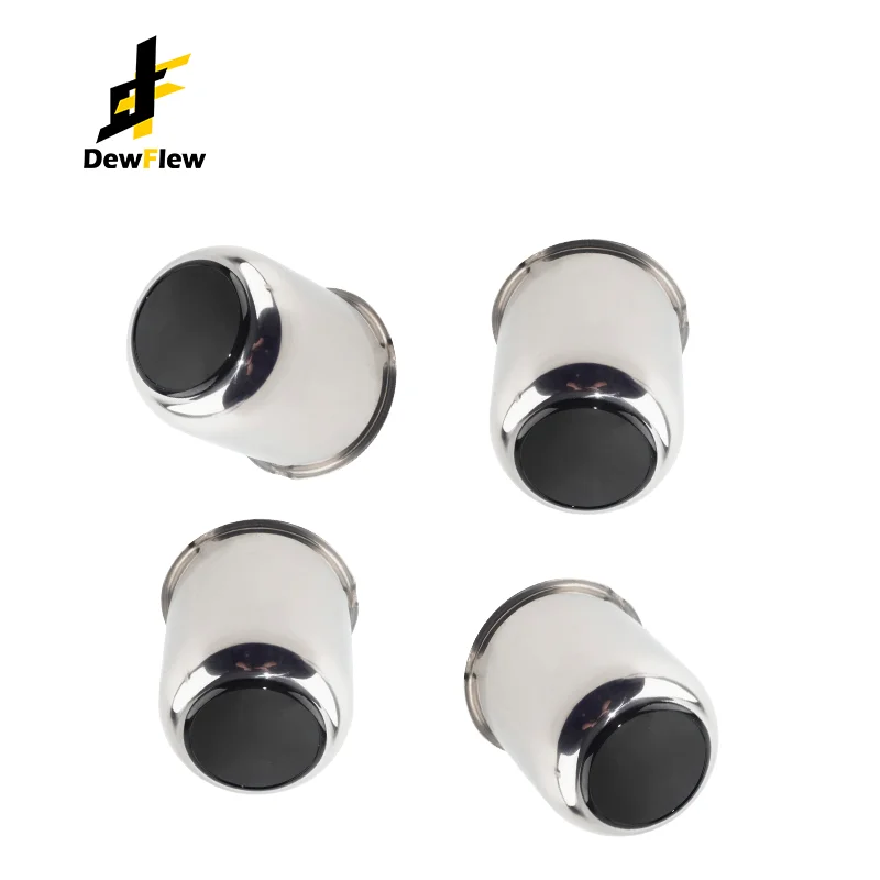 DewFlew 2/4 Pcs 81mm/3.19 Hub 92mm/3.62 H Stainless PUSH-THRU HUB CENTER CAP Fits 3.19 Bore 3.62 H Trailer Wheel Center Caps