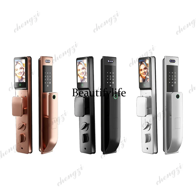 New aluminum alloy smart door lock facial recognition fingerprint password lock door palm print