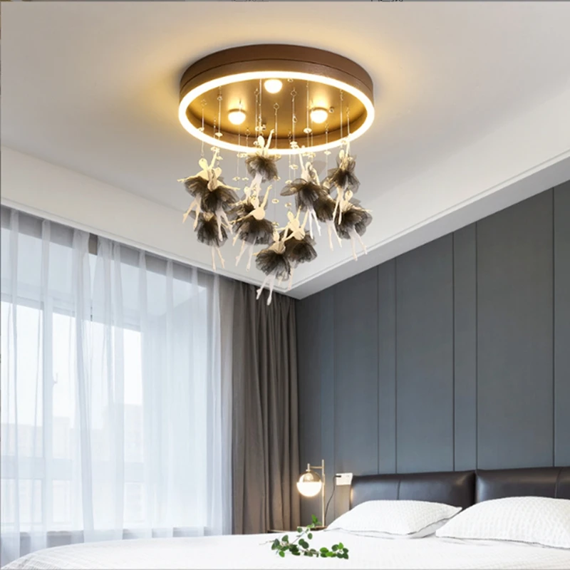 Modern Children's Room Bedroom Ceiling Lamp  Originality Princess Room Chandelier  Intelligence LED Indoors Decorative Lamps