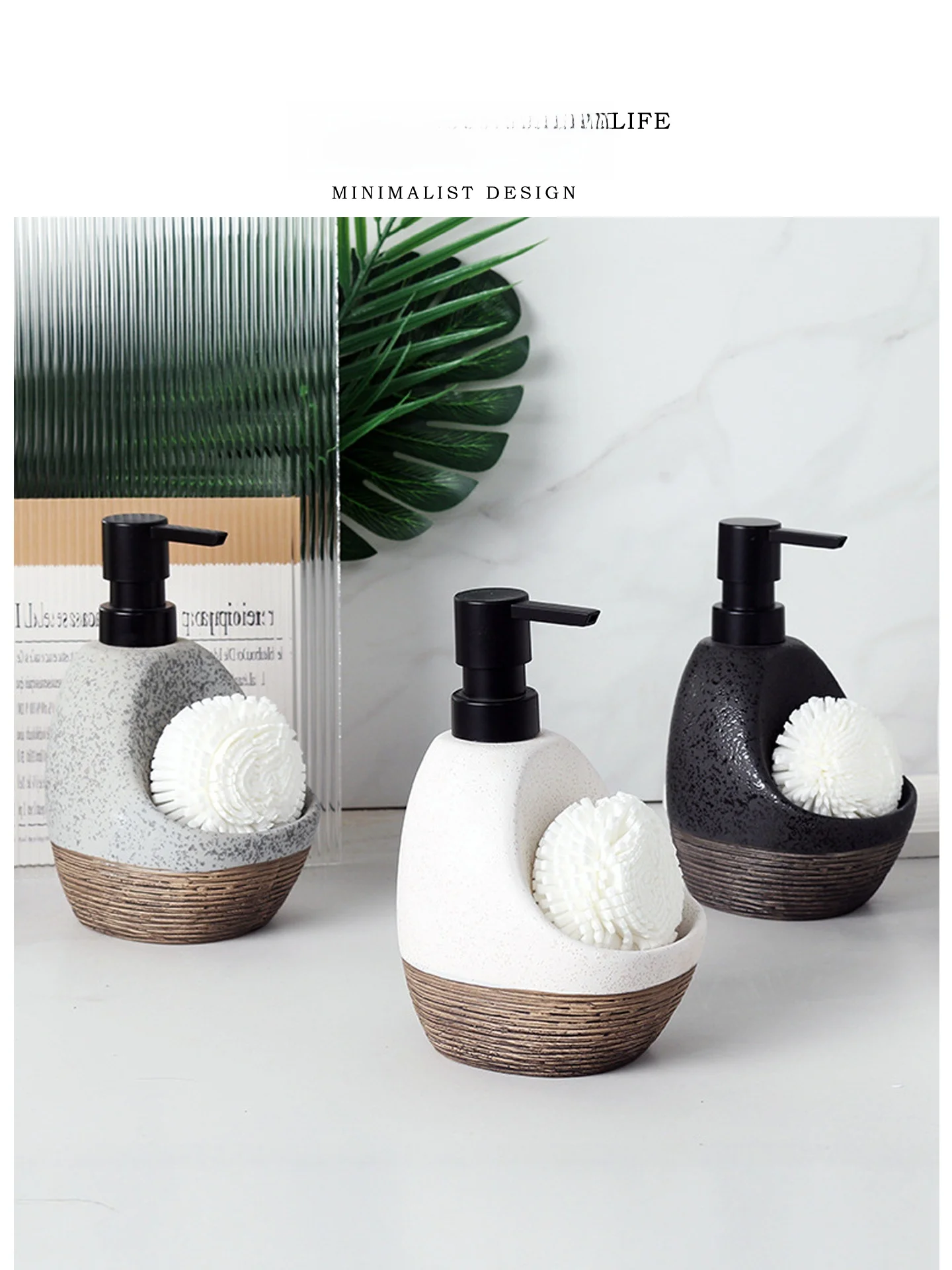 

Tlife Ceramic Cream Bottle Creative Home Use Luxury Cosmetic Hand Sanitizer Sub-Bottle Nordic Style Pure Color Silk Finish