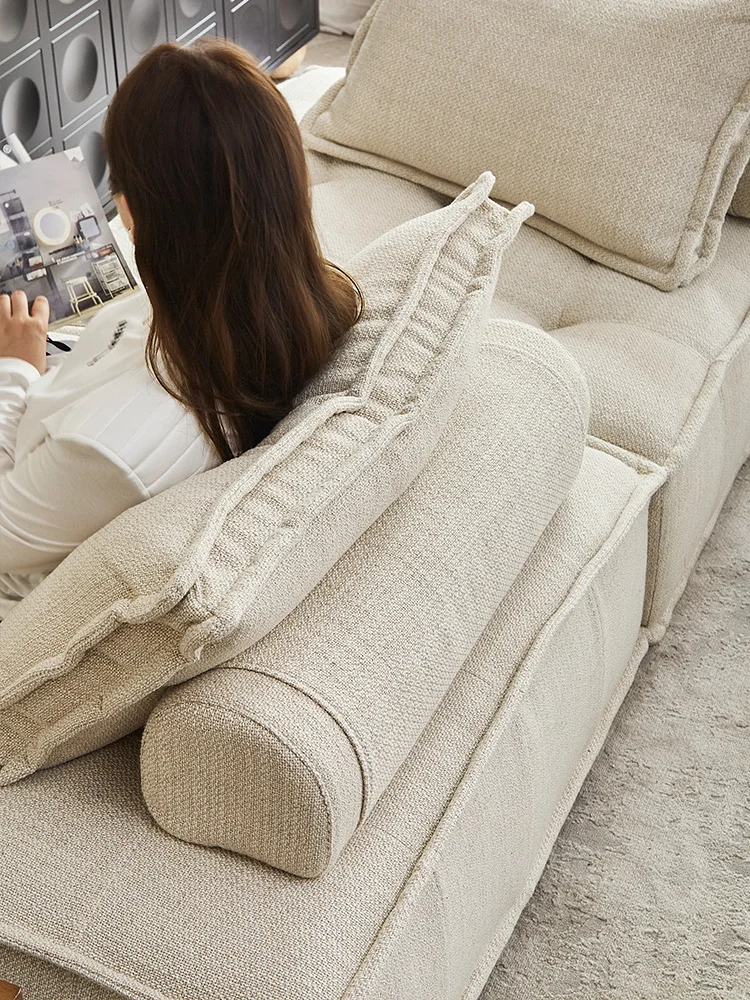 Removable and washable Piedmont tofu sofa square fabric small apartment minimalist module combination