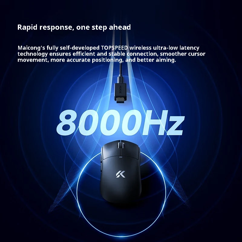 MCHOSE A5 V3 Wireless Gaming Mouse Pixart3395 Sensor 56g Lightweight TOPSPEED Low Latency Connection 2.4G 8kHz Polling Rate