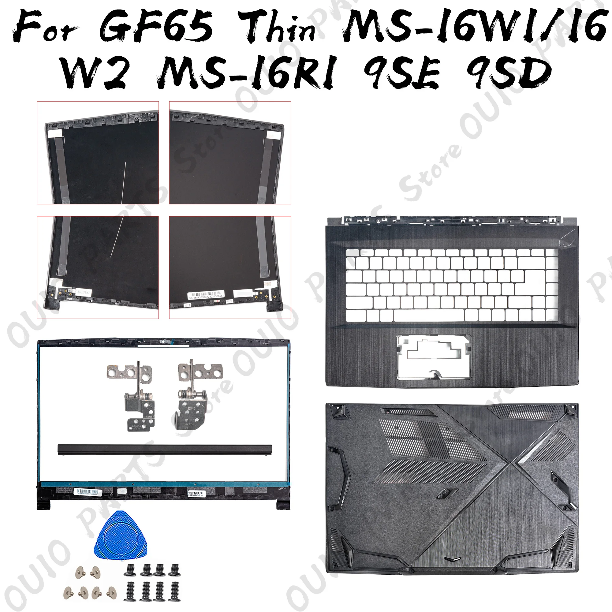 

Запчасти для ноутбука MSI GF65 Thin MS-16W1/16W2 MS-16R1 9SE 9SD 10SDR 9SEXR, задняя крышка, безель, упор для рук, нижний корпус, замена
