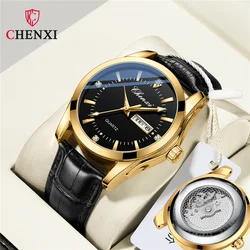 CHENXI 0021 Top Brand Luxury Man Wristwatch Waterproof Luminous Date Week Men Watches Stainless Steel Quartz Men's Watch Male