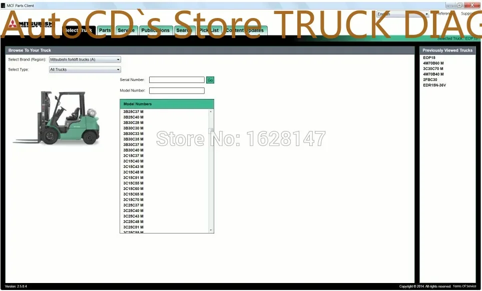 

АвтоCD ForkLift Trucks 2024 Каталог запасных частей для 666 [MCUFA MCFS MCFE]