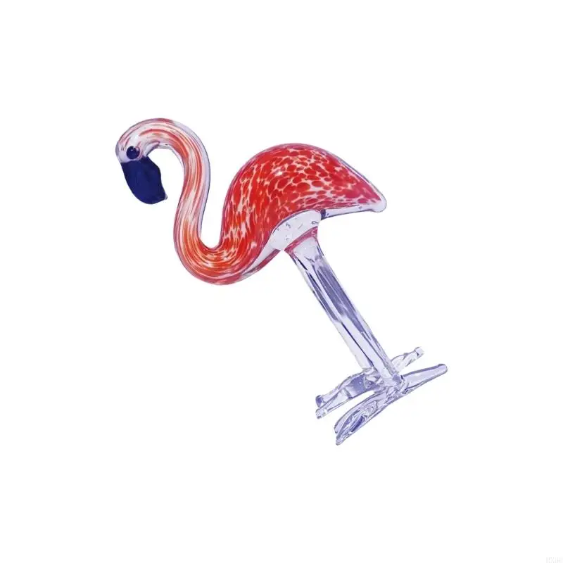 Kaca Artistik Flamingo Figurine Animal Sculpture Ornament untuk Kolektor Hadiah HX6C