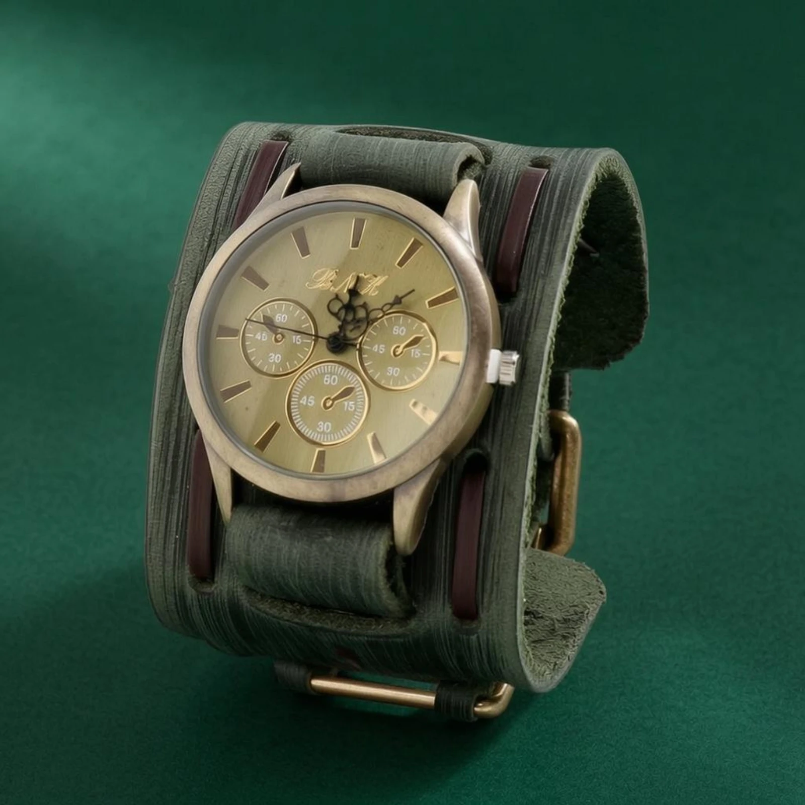 Men's Wrap Wristwatch Wide Band Leather Wrap Watch Fashion Accessory Alloy