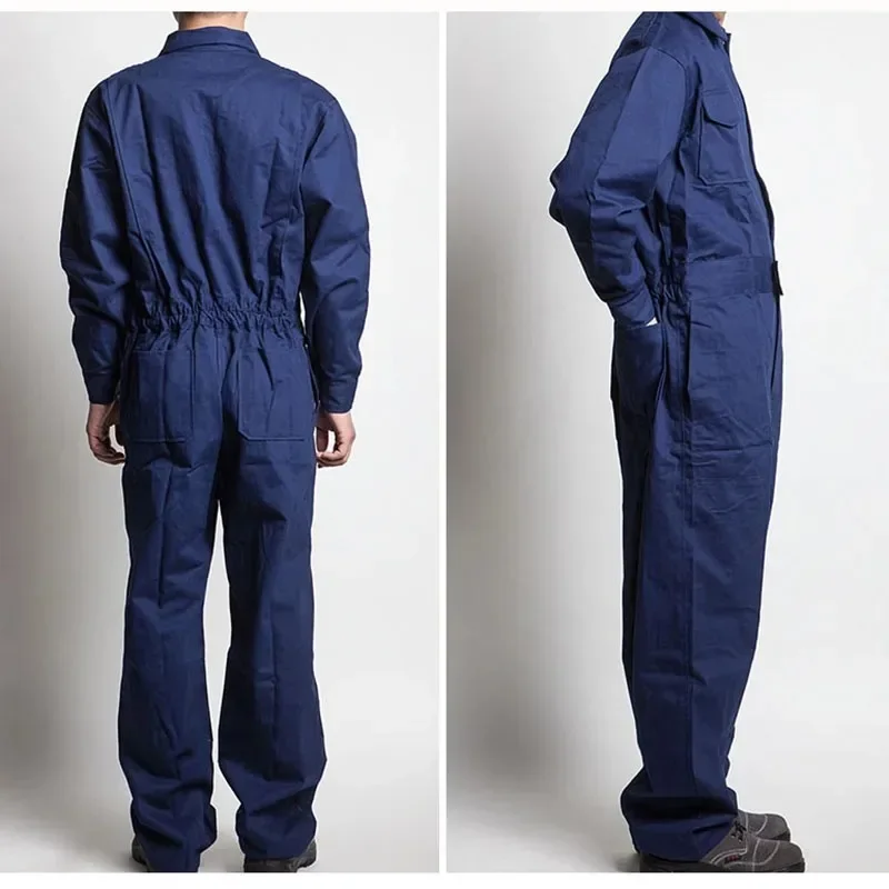 Men Work Overalls Long Sleeve Working Coveralls Comfortable Cotton Labor Uniforms Workwear Repairman Auto Repair Pls Size S-4XL