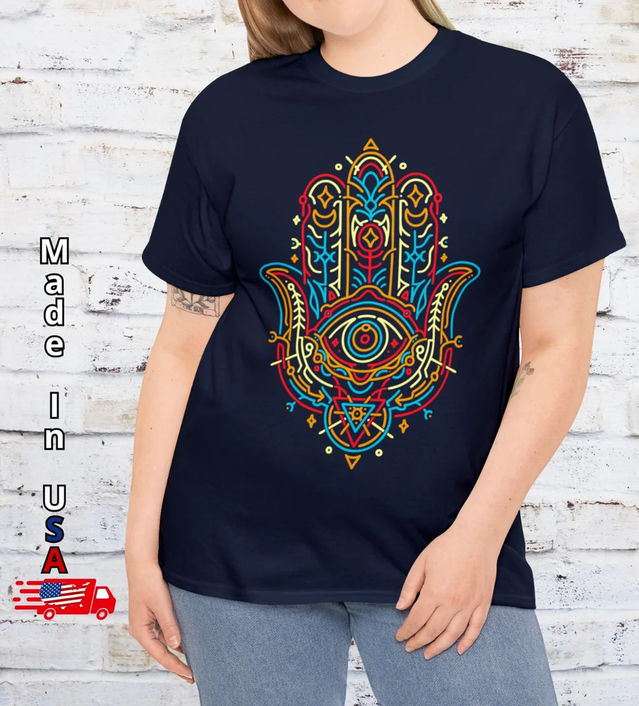 Hamsa Hand T Shirt Old School Tattoo Yoga Tee Clothing Tribal Mandala Boho