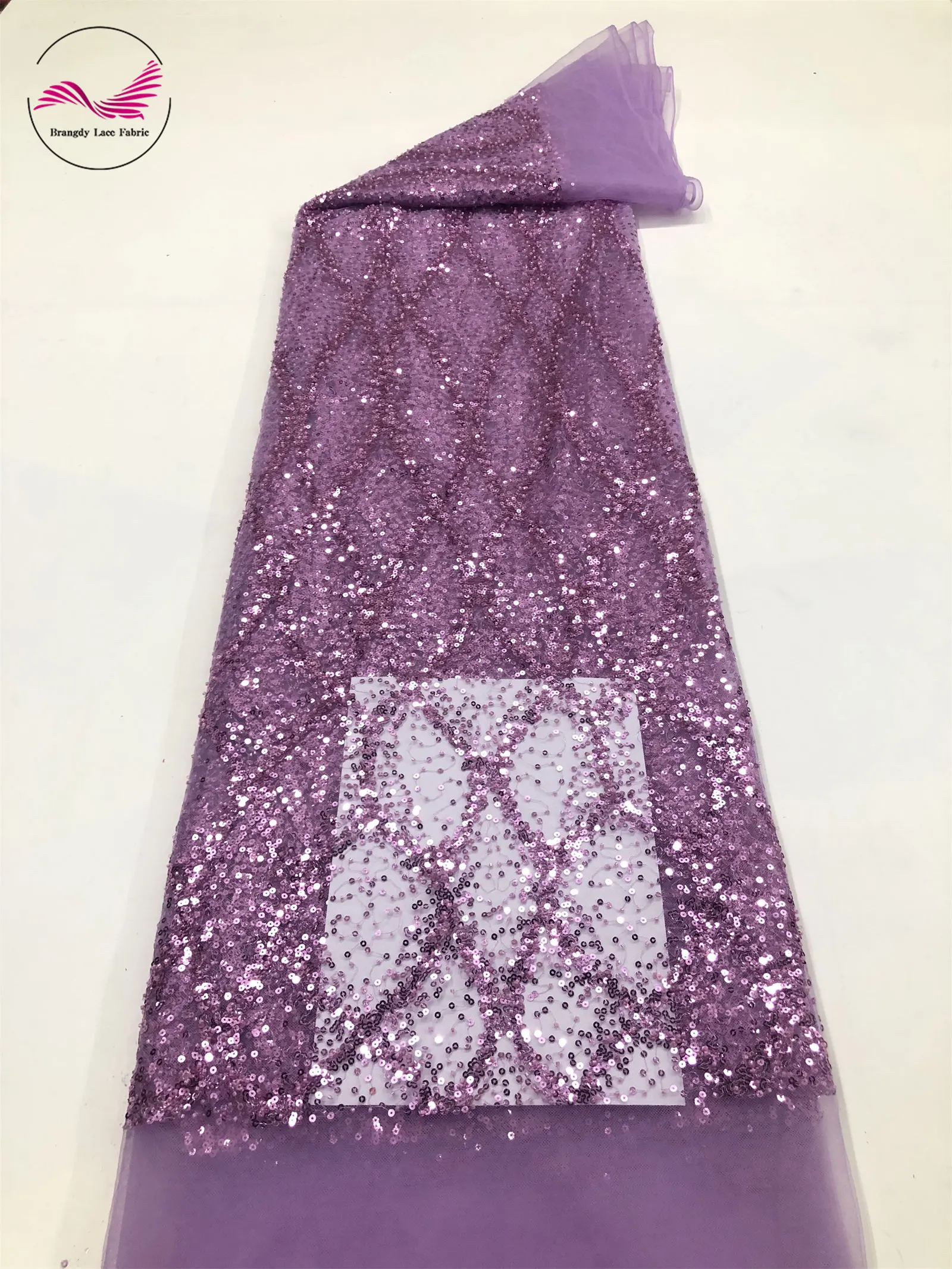 Venta al por mayor de tela de encaje de tul de lentejuelas africanas 2025 tela de encaje de lentejuelas de boda nupcial francesa Material de vestido formulado Premium