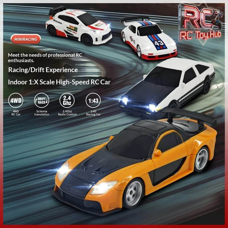 

Hot 1/43 Mini Rc Drift Car Full Proportional Electric Remote Control Vehicle High Speed Desktop Indoor Toy For Boys Kids Gift
