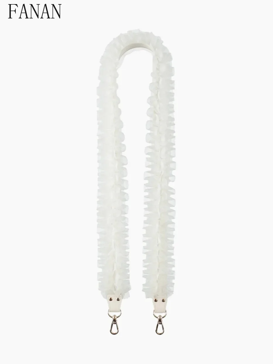 حقيبة نسائية بحزام على الطراز الياباني، حقائب جلدية من الدانتيل الشبكي الحلو، ملحقات حزام الكتف عبر الجسم للفتيات #4