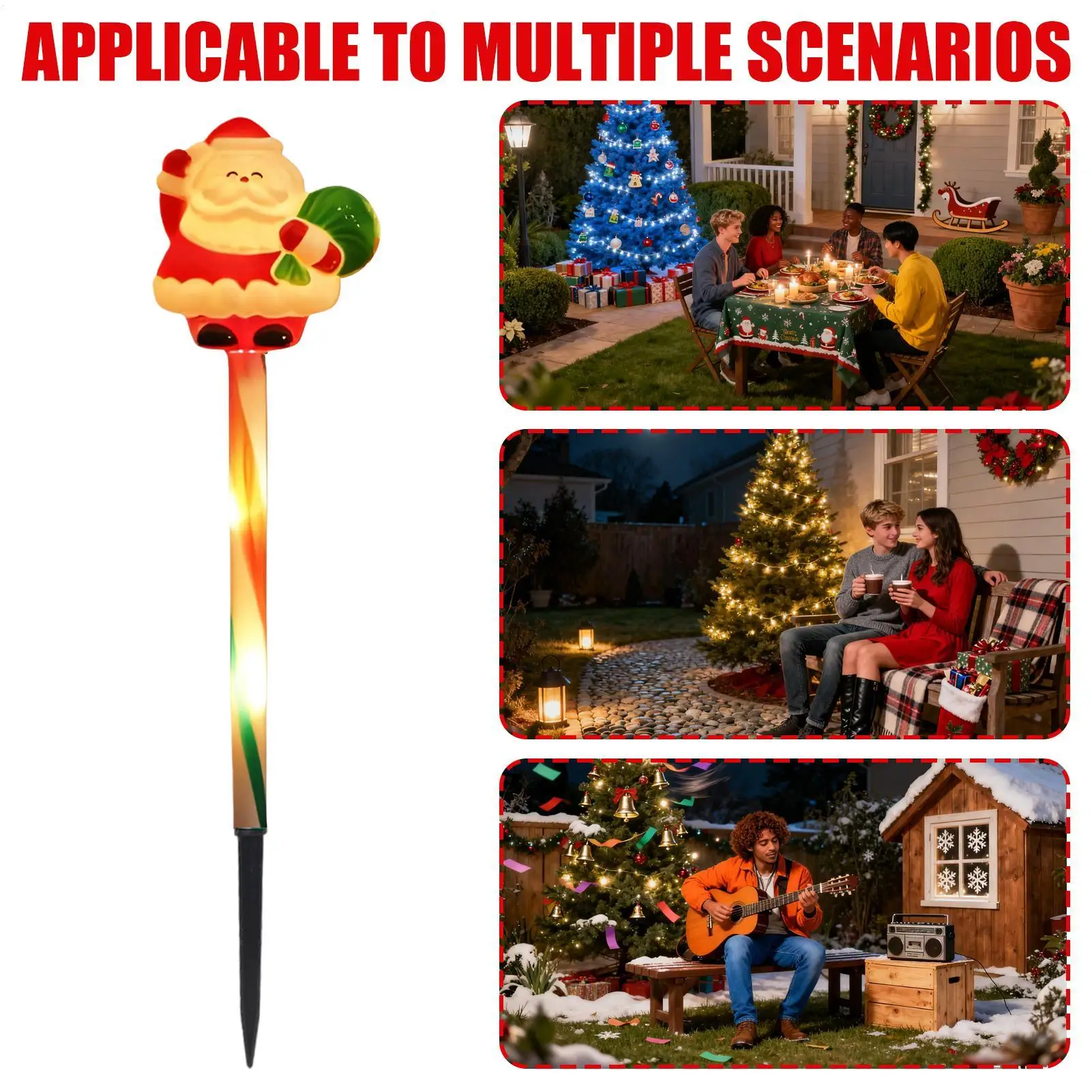 تعمل بالطاقة الشمسية أضواء عيد الميلاد LED الإضاءة المحيطة سانتا كلوز الشمسية زينة عيد الميلاد أضواء في الهواء الطلق لحديقة الحديقة الفناء