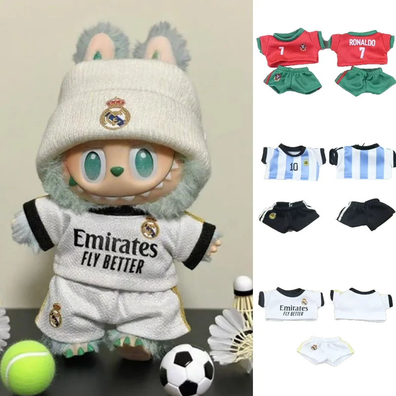 Conjunto de Ropa Deportiva para Muñeco Labubu de 15-17 cm, Camiseta, Pantalones Cortos, Pantalones, Zapatos de Lona, Ropa Deportiva, Juguete para Niño