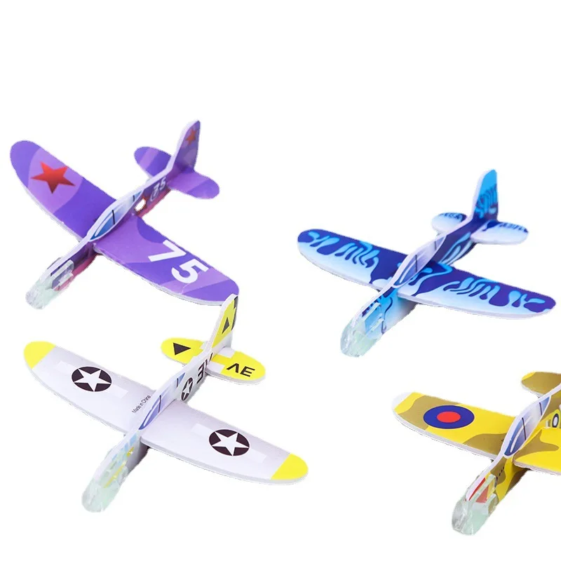 10Pcs Mini DIY Hand Throw Flying Glider Planes Foam Airplane Game Toys for Kids Birthday Party Favors Baby Shower Pinata Fillers