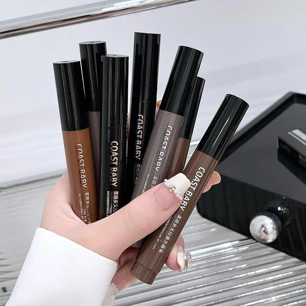 Vierpuntige multi-tip contouren wenkbrauwpotlood Beeldhouwen Vierpuntige wenkbrauwen met gedefinieerde individuele haren Vierpuntige wenkbrauwen