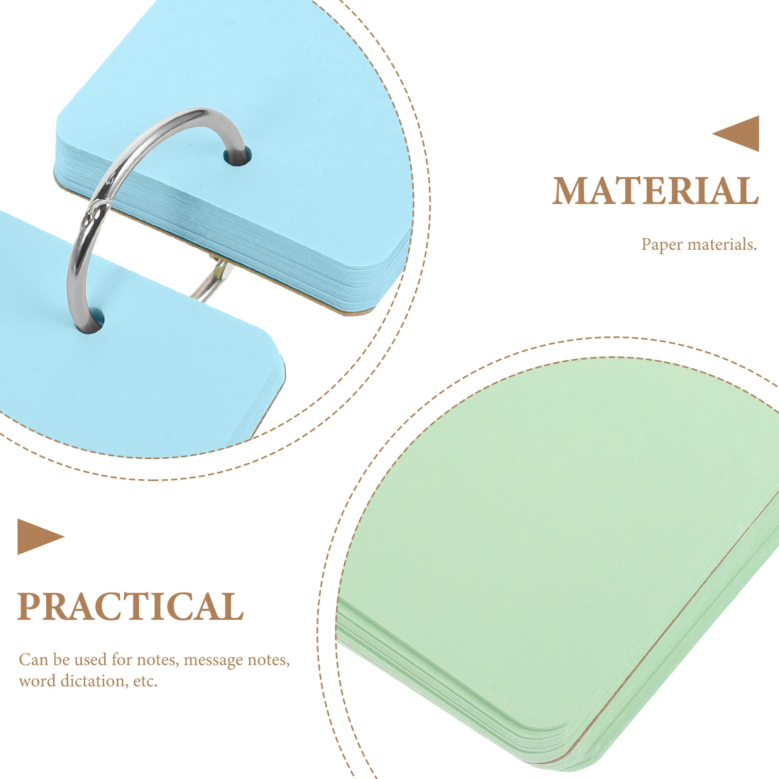 

6 Color 50 Page Blank Cards Memo Note Learning Flash Cards Portable Small Notes for School Office Use