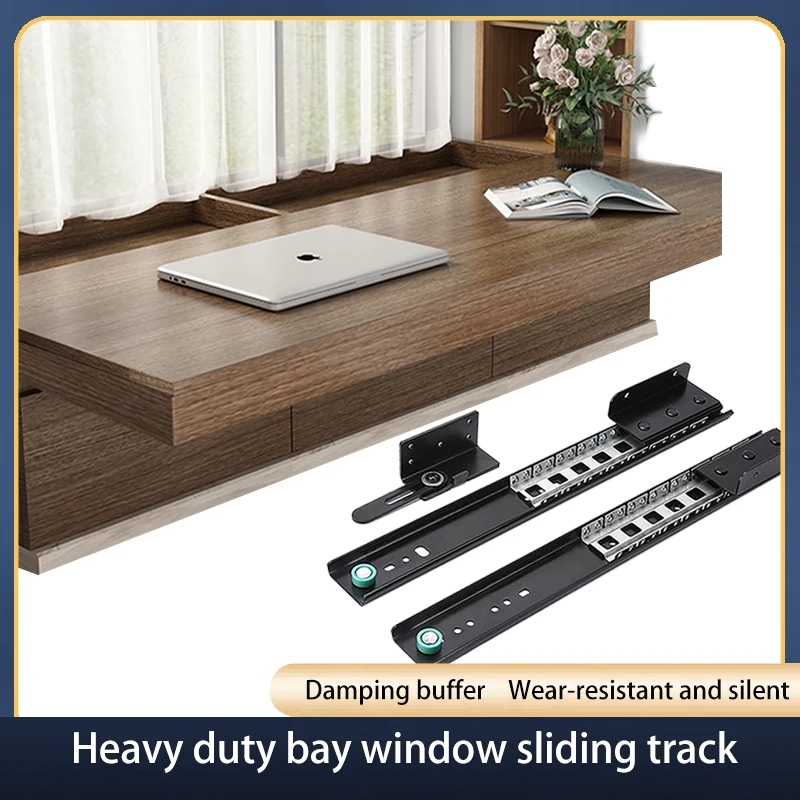 

Invisible Bay Window Slide Rail Push-pull Desk Silent Heavy-duty Track Home Window Sill Extendable Countertop Hardware Kit