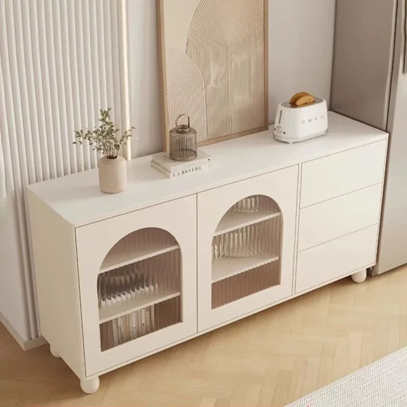 Cream Wind Cute Living Room Cabinets Small Apartment Minimalist Beauty Storage Cabinet Nordic Kawaii Vitrina Home Furniture