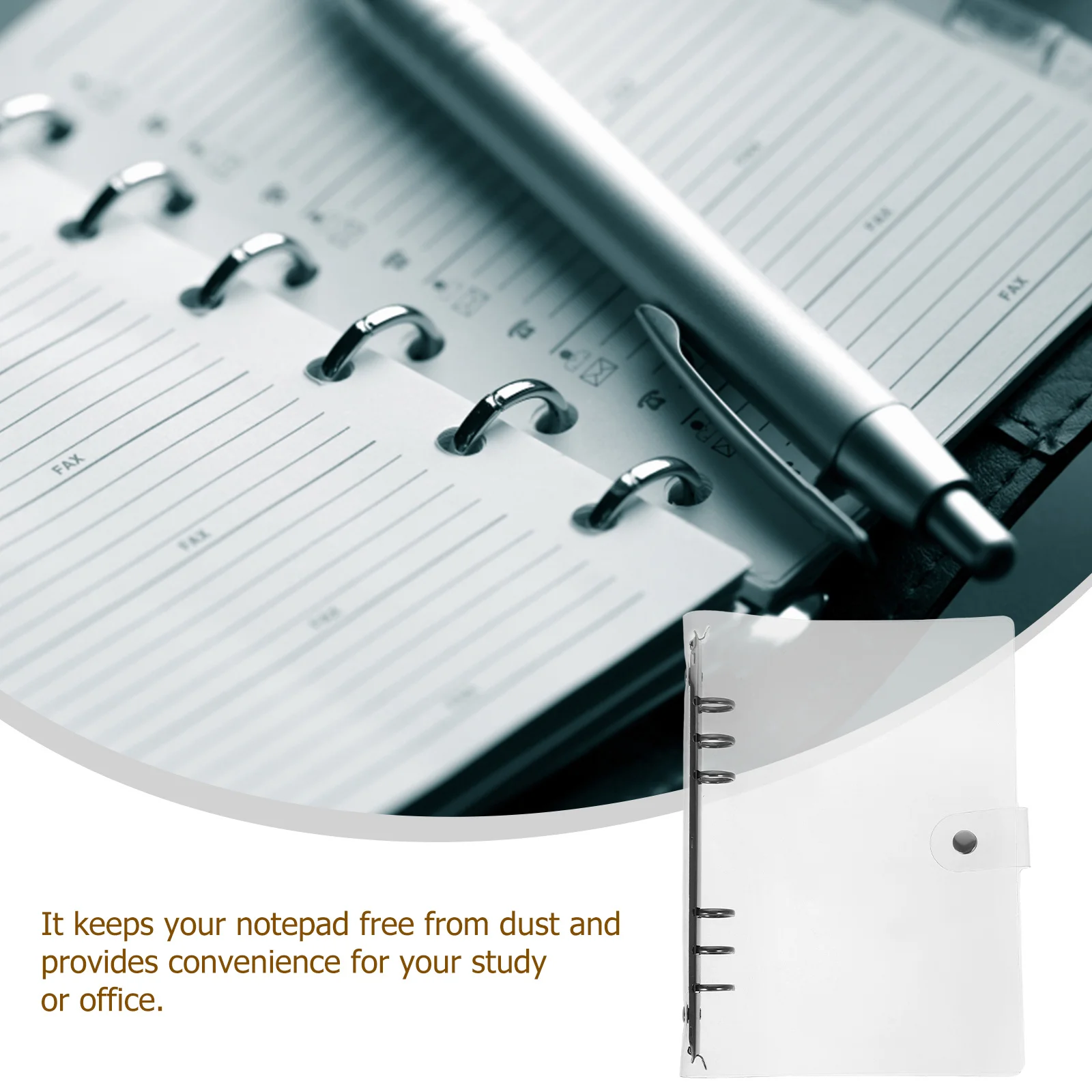 1Set Loose Leaf Binder Cover Adjustable Closure Belt Clear Notebook Shell A6 Organizer File Folder Document Storage Binder