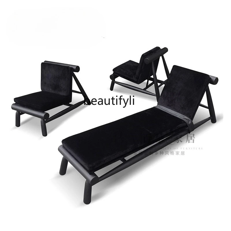 

Nordic Light Luxury Design Solid Wood Sofa Chair for Home Single Fashion Exhibition Hall Sales Office Reception Leisure Chair