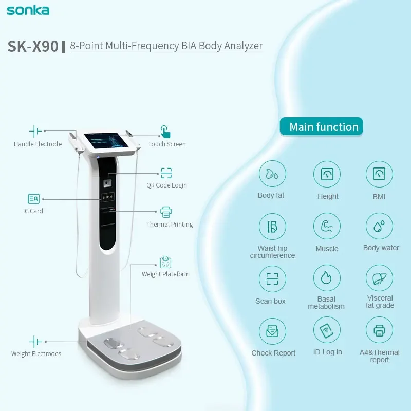 New USA body 3D Scanner Segmental 8-Electrode Bmi Bioimpedance Body Composition Analysis Analyzer